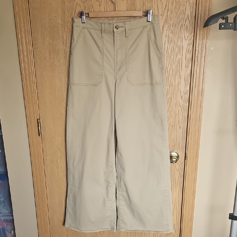 a.n.a Woman's Khaki Wide Leg Panta